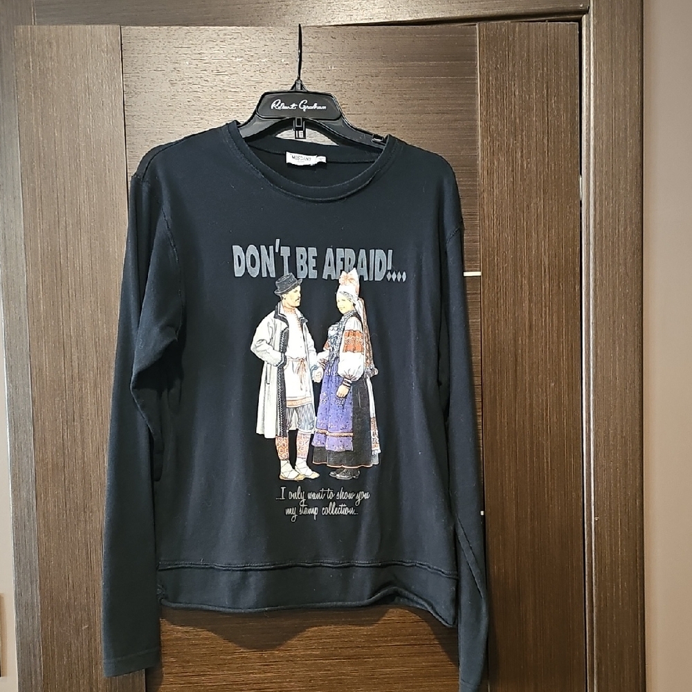 Moschino Black Crewneck Sweatshirt with Interior Label